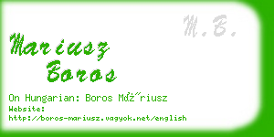 mariusz boros business card